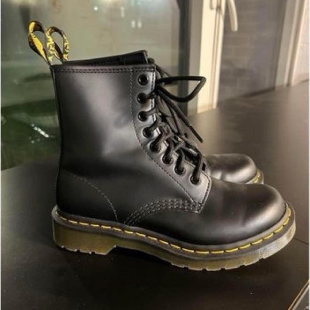 Black Leather Lace-Up Boots
